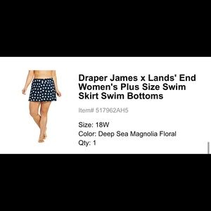 Lands' End Women's Plus Size Swim Skirt Bottoms